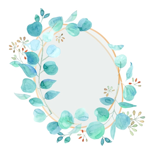 Elegant  polygonal frame in watercolor