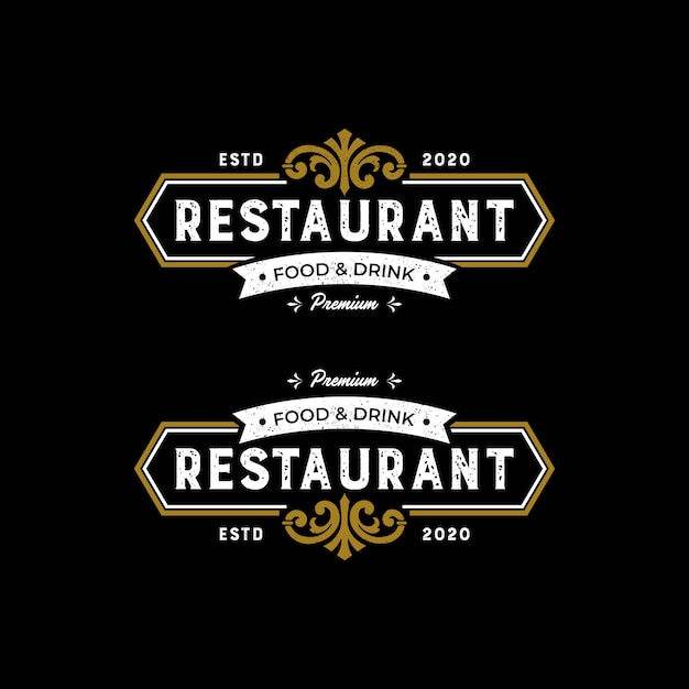 elegant premium restaurant food and drink logo  template