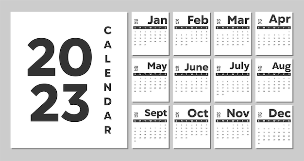 Elegant professional 2023 business calendar template