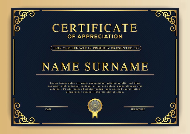 Elegant Professional certificate banner template design