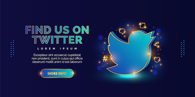 elegant promotional design to introduce your twitter account