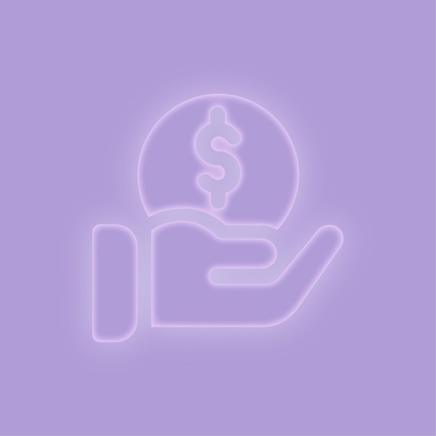 Elegant Purple Glow Effect Investment Icon on Purple Background