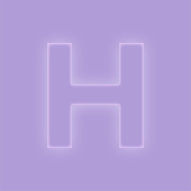 Elegant Purple Glow Effect Letter H with Purple Background