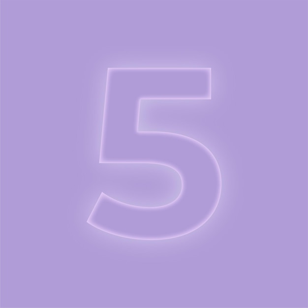 Elegant Purple Glow Effect Number 5 with Purple Background