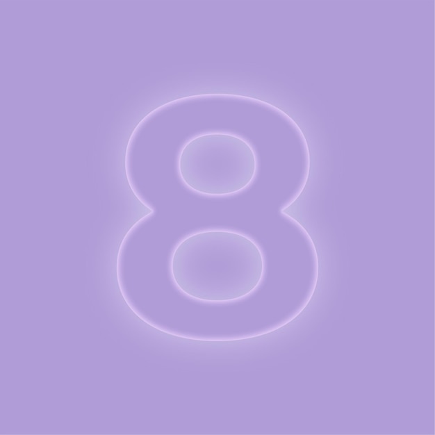 Elegant Purple Glow Effect Number 8 with Purple Background