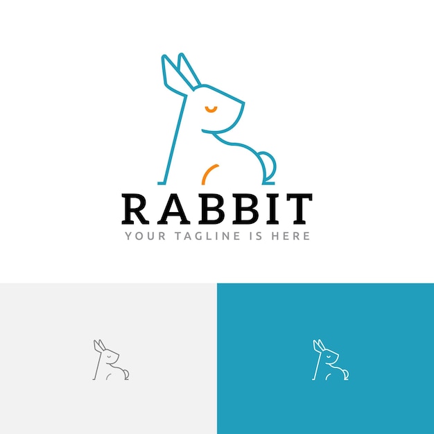 Elegant Rabbit Bunny Hare Monoline Simple Logo