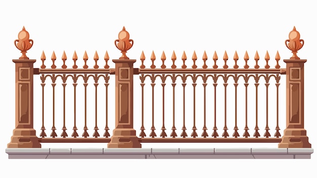 Elegant Railing Wall Fence House Gate Vector Design