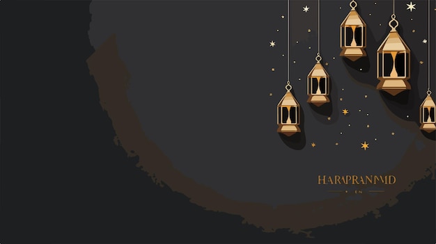 Vector elegant ramadan kareem black and gold calligraphy