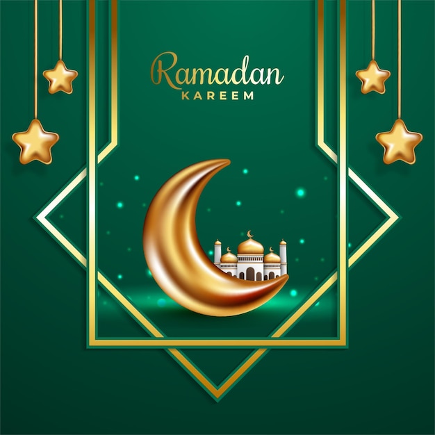 Elegant ramadan kareem decorative festival card