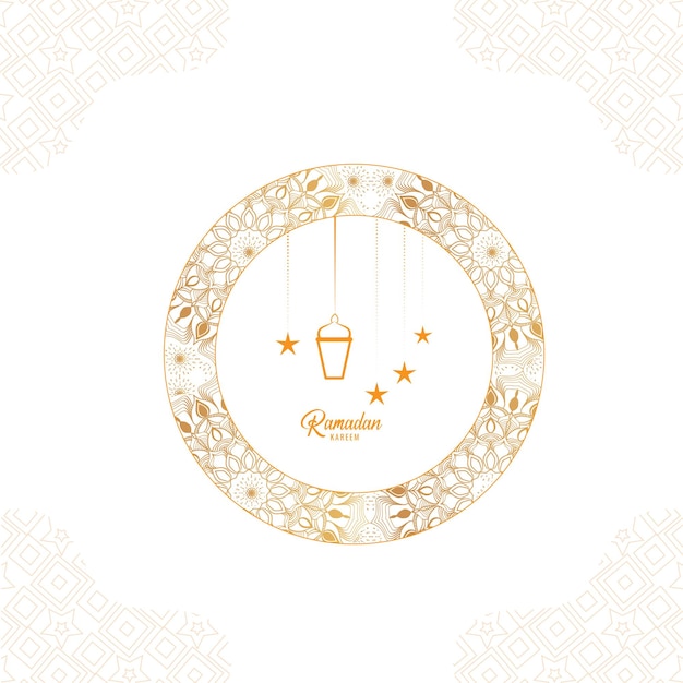 Vector elegant ramadan kareem decorative moon and lanterns greeting banner design