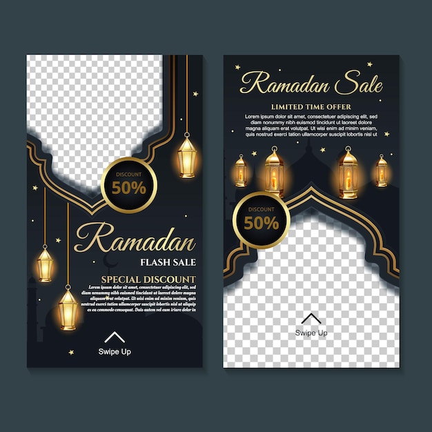 Elegant ramadan sale for social media stories template