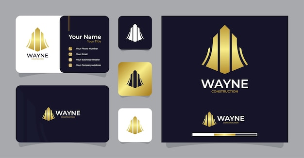 elegant real estate logo and business card template premium vector