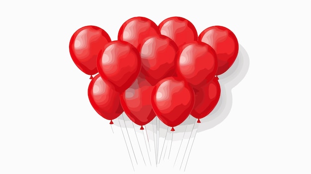 Elegant Red Balloon Decoration on White Background Vector