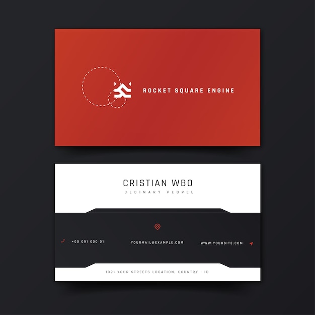 elegant red business card template