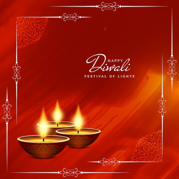 Elegant red design for diwali festival