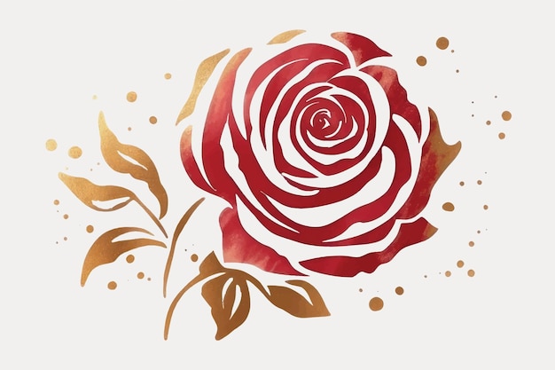 Vector elegant red rose illustration