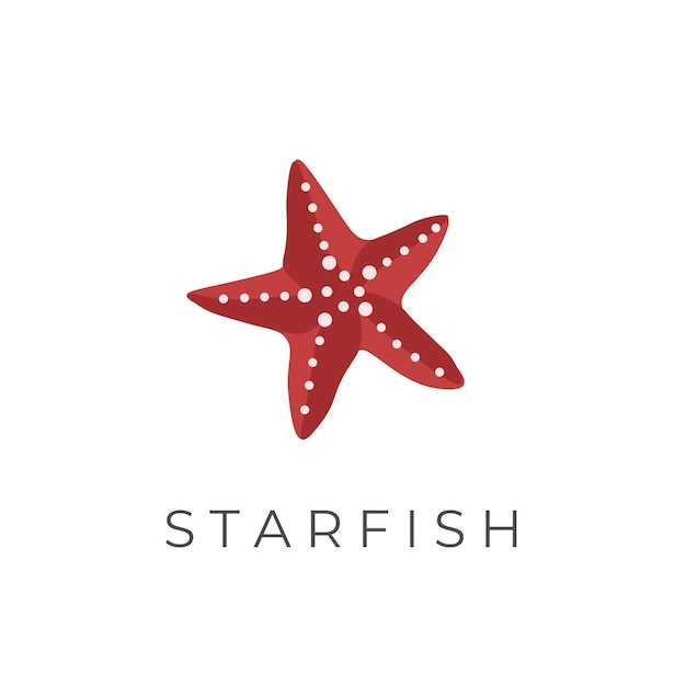 Elegant Red Starfish Illustration Logo