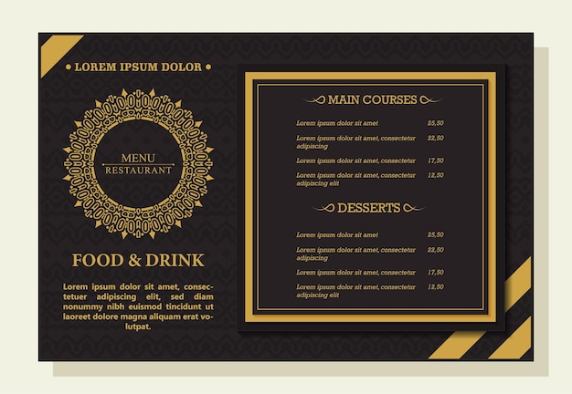 Elegant restaurant menu flyer template