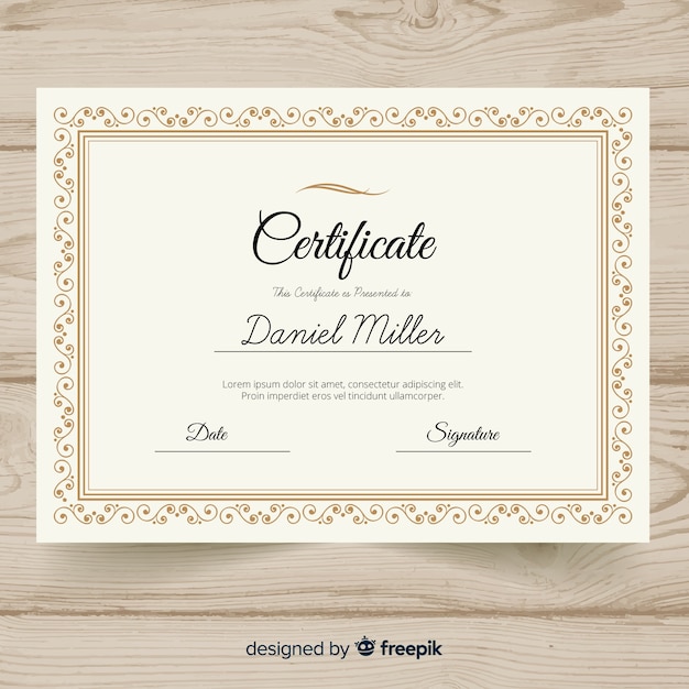 Elegant retro certificate template