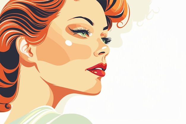 Elegant Retro Styled Woman Portrait Clipart