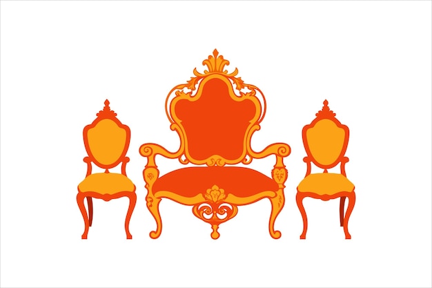 Vector elegant rococo furniture vector artwork illustration