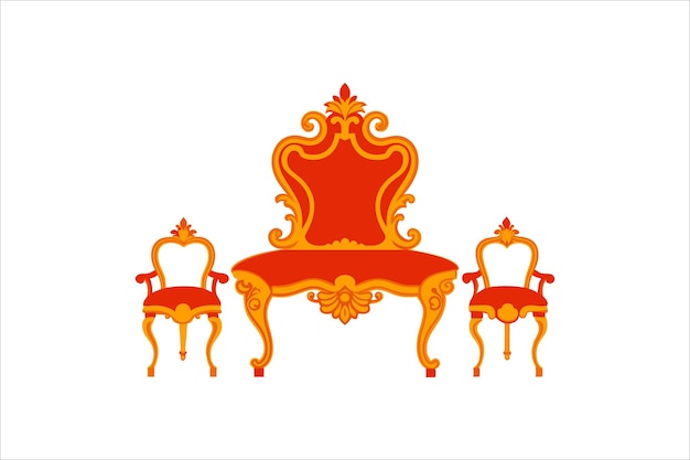 Vector elegant rococo furniture vector artwork illustration