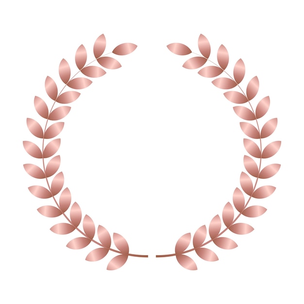 Elegant rose gold laurel wreath frame design element