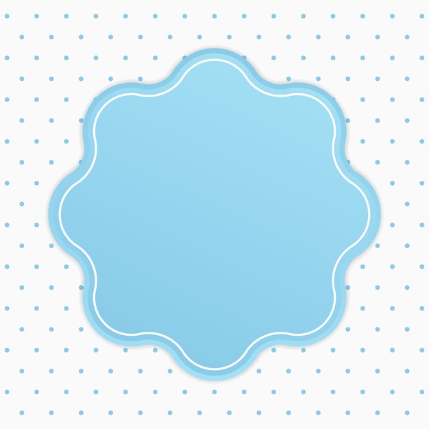 Elegant Rounded text frame badge with polka dot background