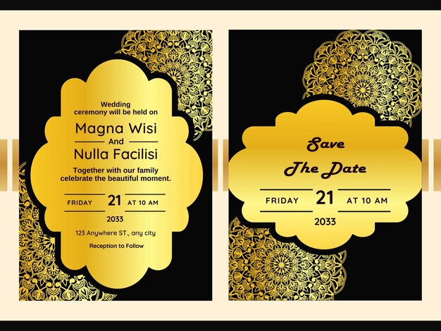 Elegant Save The Date wedding invitation card design background Template