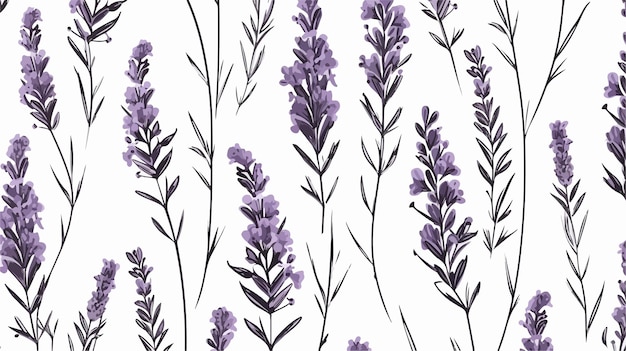 Vector elegant seamless lavender flower pattern