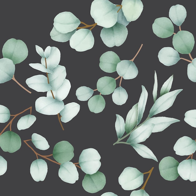 elegant seamless pattern greenery flower and leaves