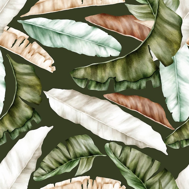 elegant seamless pattern tropical leaves design