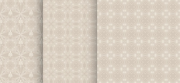 Vector elegant seamless patterns with geometric ornament