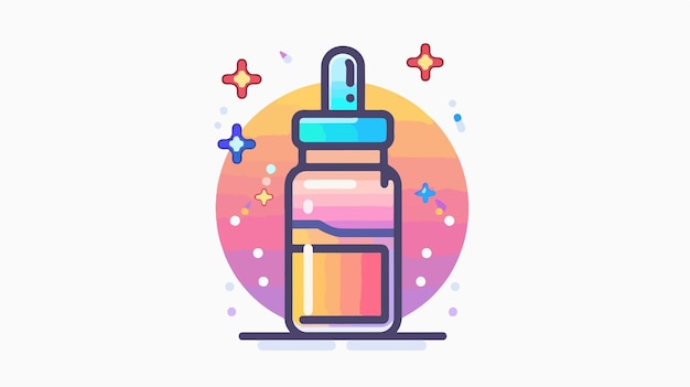 Elegant Serum Bottle Linear Icon with Gradient Color Design