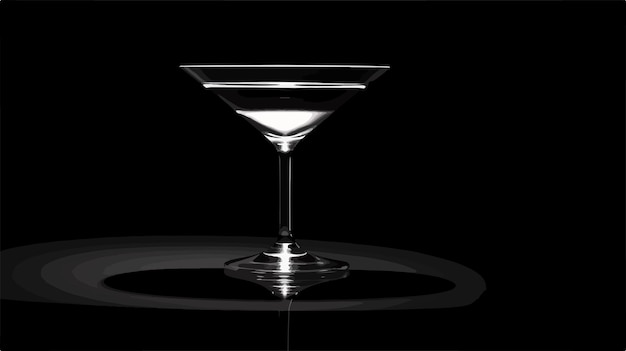 Vector elegant silhouette of margarita glass on black background