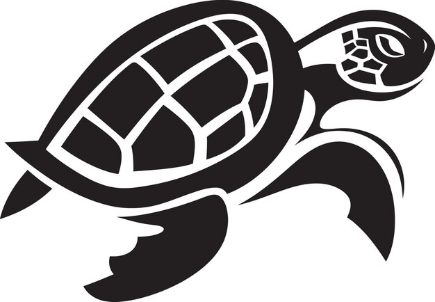 Vector elegant silhouette vector black turtle designtimeless sophistication monochrome turtle illustration