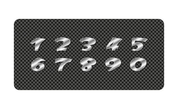 Vector elegant silver gray gradient with bright glow number