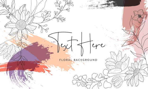 elegant and simple monoline floral background template