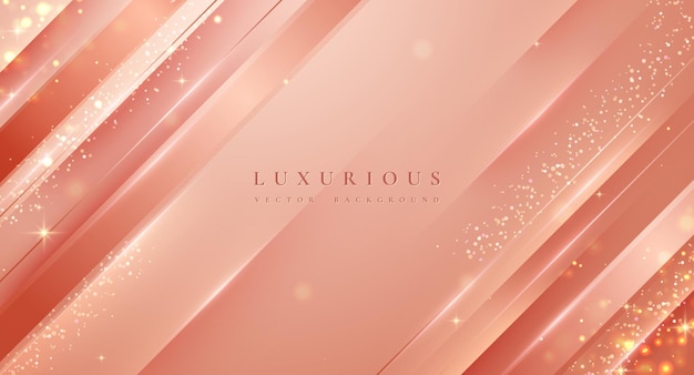 Elegant soft pink shade background with line golden elements Luxury background with 3D style