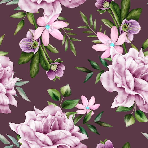 elegant soft purple floral seamless pattern design