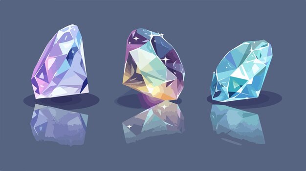 Vector elegant sparkling gem glossy diamond icon