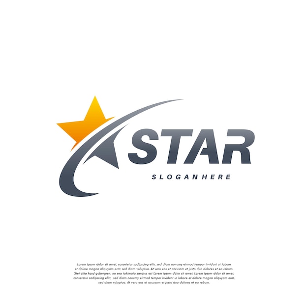 Elegant Star With Swoosh logo designs, Star Logo template icon vector