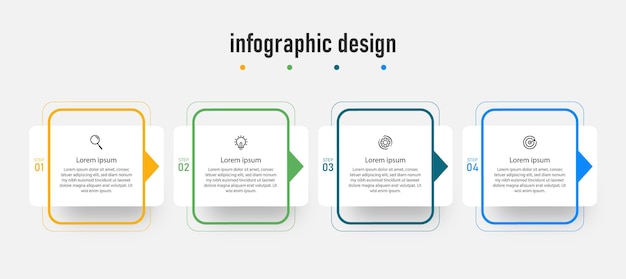 Elegant steps infographic design template with 4 step Premium Vector