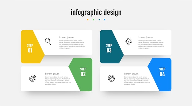 Elegant steps infographic design template with 4 step Premium Vector