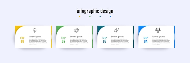 Elegant steps infographic design template with 4 step Premium Vector