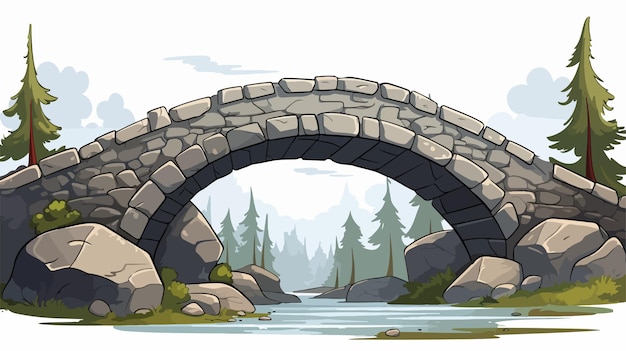 Vector elegant stone bridge eps vector illustration for design projects