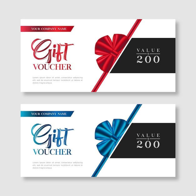 Elegant style gradient gift voucher template set