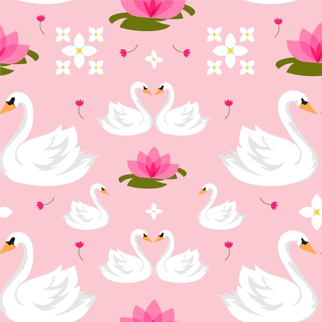 Elegant style swan pattern