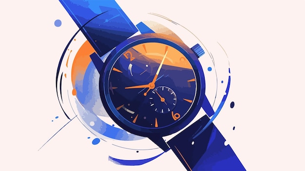 Vector elegant stylish wristwatch illustration for timepiece enthusiasts