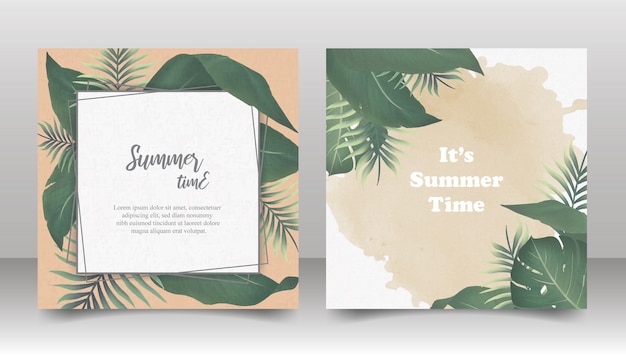 Elegant Summer Frame with Watercolor Splash